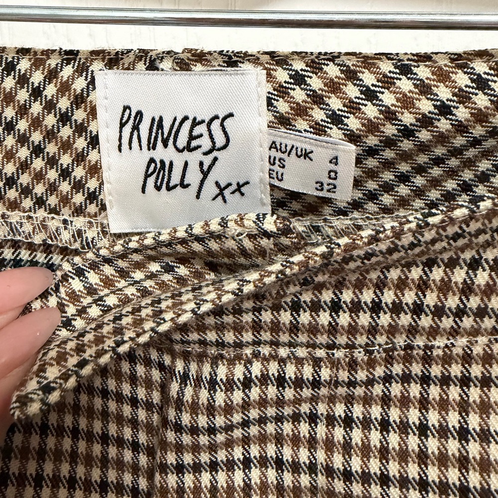 Princess Polly Houndstooth Chinos - Brown and Black - Picture 3 of 4